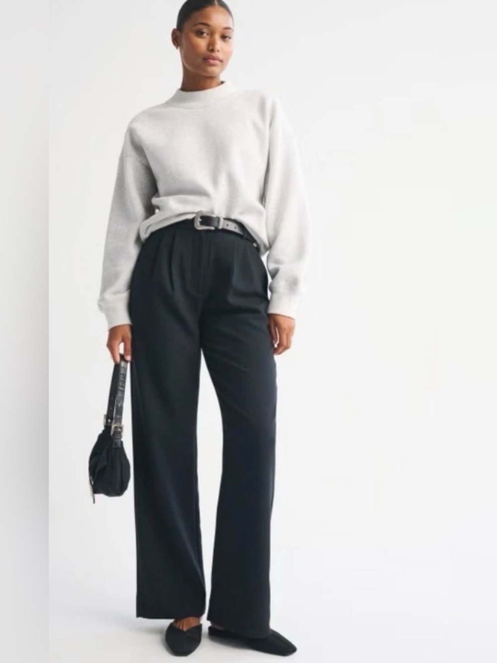 Abercrombie & Fitch Sloane Tailored Wide Leg Pant Size 18L Curve Love Black - Picture 9 of 9